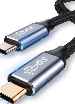 Кабель живлення type-c на type-c pd 3.1 100w 150 см. usb 2.0 qc 3.0 швидка зарядка та передача даних 10gbps