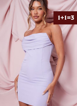 Сиреневое платье мини с корсетными вставками prettylittlething s