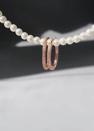Сережки pandora «серця» в позолоті