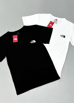 Комплект футболок чоловічих the north face, біла+чорна (2 шт.), кулір, бавовна/еластан 90/10, s-xxl