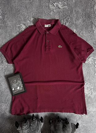 Класна футболка lacoste в вишневому кольорі(л-xl)