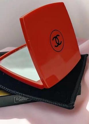 Розкішне оригінальне дзеркальце chanel + чехол брендовий для дзеркальця