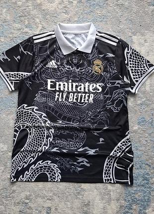 Чорна футбольна джерсі real madrid з драконом adidas