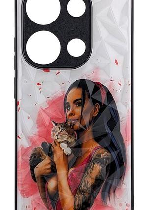 Чехол prisma для телефона poco m6 pro 4g бампер стеклянный рисунок girl