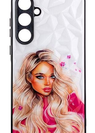 Чохол prisma для samsung galaxy a35 5g / a356 скляний білий бампер із малюнком girl