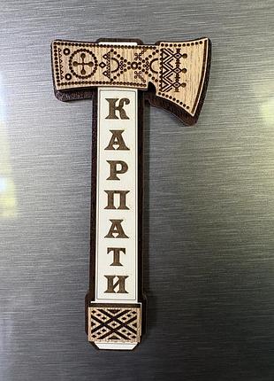 Магніт дерев’яний сувенір карпати бартка на холодильник з дерева 12х5.5х0.8 см