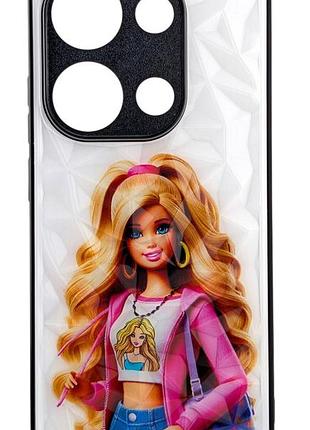 Чехол prisma для телефона poco m6 pro 4g бампер стеклянный рисунок barbie