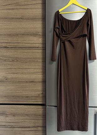 Коричнева шоколадна сукня shein