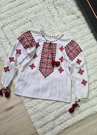 Вышиванка на девочку р 122-128 на 6-7-8 лет вышитая рубашка