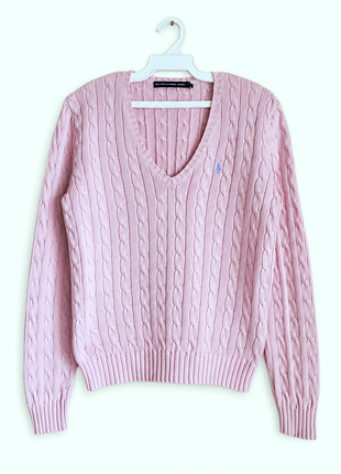Хлопковый джемпер в косы ralph lauren