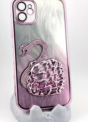 Чохол shiny swan ombre для apple iphone 11 рожевий