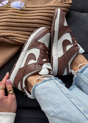 Кроссовки женские nike dunk low sail fauna brown