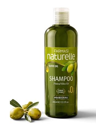 Шампунь для волосся farmasi naturelle olive oil shampoo, 360 мл