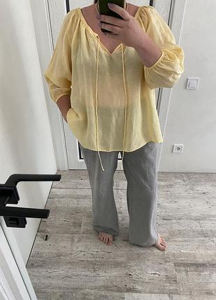 Zara новая тонкая свободная блуза 48-54 р
