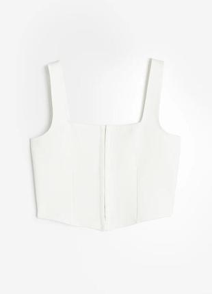 Білий короткий топ у корсетному стилі на гачках h&m s