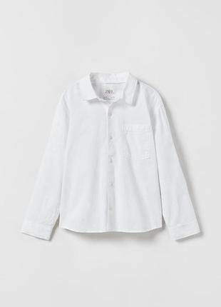 Белая рубашка zara для мальчика 9, 134 см