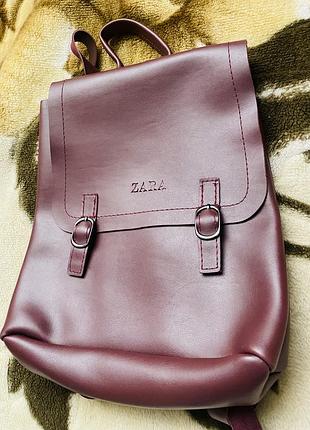 Рюкзак zara бордовий еко шкіра