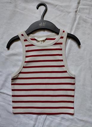 Топ у смужку h&m /топ в рубчик