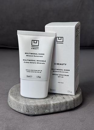 Мінеральний сонцезахисний крем-праймер u beauty multimodal sheer mineral sunscreen broad spectrum spf 25 50 мл