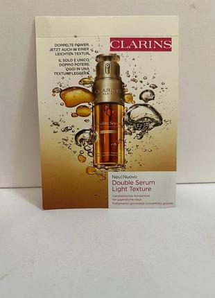 ❤️двухфазна сироватка для обличчя clarins double serum light texture, пробник, оригінал