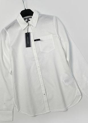 Оригінальна жіноча біла сорочка з довгим рукавом tommy hilfiger