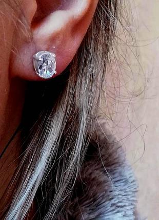 Сережки-гвоздики 4 х 6 мм срібло 925" лот 221
