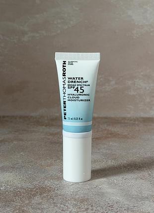 Peter thomas roth - water drench hyaluronic cloud moisturizer spf 45 - зволожувальний крем для обличчя із сонцезахисним фактором spf 45, 7.5 ml