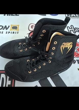 Venum elite black/bronze 44,5 оригінал боксерки для боксу взуття