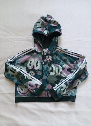 Кроп худи камуфляж мультяшный adidas originals