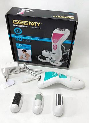 Эффективный эпилятор для тела gemei gm-7006 4в1, эпилятор от аккумулятора, пилка для ног с насадками dw-55