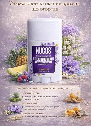 Жіночий дезодорант-стік nucos ultraviolence, 50 мл без алюмінію та солей туреччина