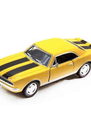 Дитяча модель машинки chevrolet camaro z kt5341 w, інерційна yellow