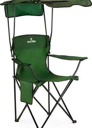 Крісло туристичне розкладне outtec sun xxl з дашком зелений