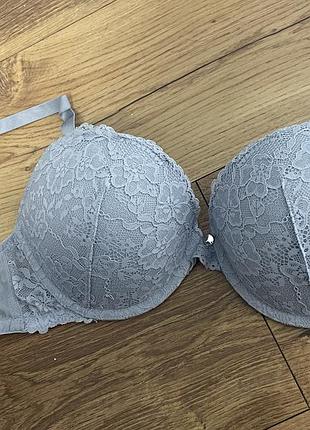 Блакитний ліфчик, мереживний, h&m бюстгальтер