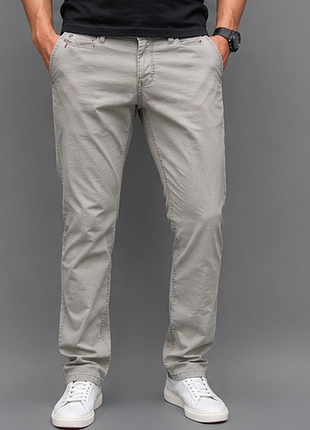 Мужские брюки brax feel good fabio w34 l32 светло-серые прямые smart casual оригинал