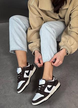 Кросівки жіночі nike dunk sb dunk brown/white