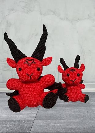 2 декоративные игрушки бафомет ручной работы (малый + большой с крыльями)