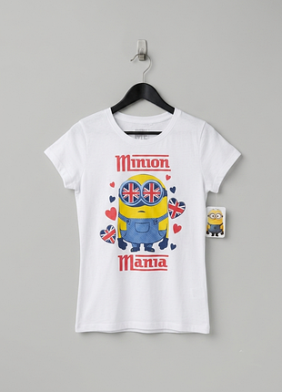 💛 женская футболка яркая новая фирменная minion mania (despicable me) с биркой,100% cotton p.xl