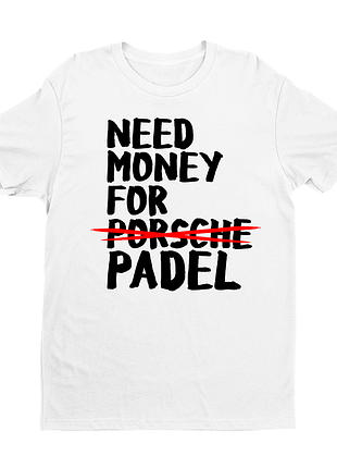 Футболка с принтом игры padel (падал-тенис) "need money for padel" push it