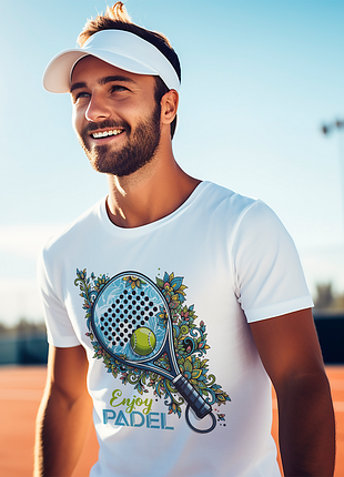 Футболка с принтом игры padel (падал-тенис) "enjoy padel" push it