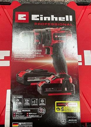 Аккумуляторная дрель-шуруповерт einhell professional tp-cd 18/50 li-i bl kit (4513940) новый! 2