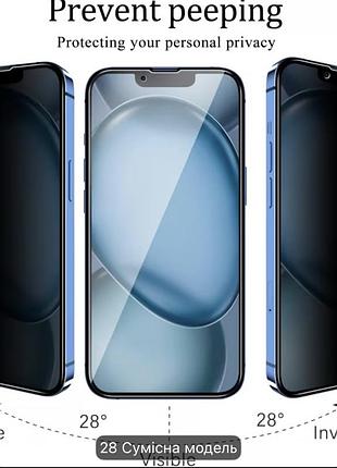 Скло анти шпигун на iphone
