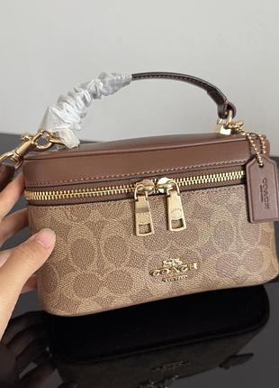 Сумка жіноча coach натуральна шкіра нова коричнева