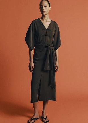 Платье миди с застежками zw collection
