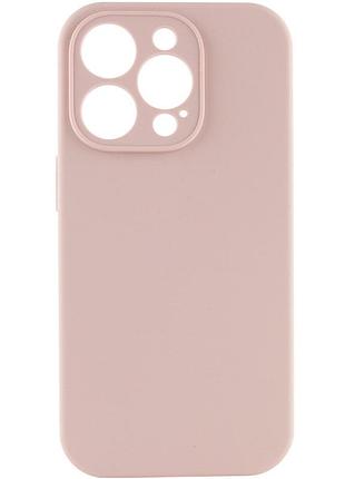 Чехол silicone case full camera protective (aa) no logo для apple iphone 16 pro (6.3") розовый / pink sand