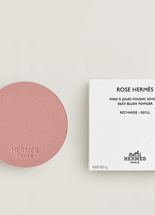 Hermes rose рефіл шовковиста пудра-рум'яна hermès silky blush powder 45 rose ombré 6g