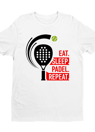 Футболка с принтом игры padel (падал-тенис) "eat sleep padel repeat" push it