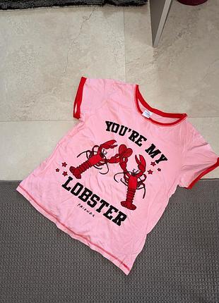 Friends youʼre my lobster друзі друзья домашня піжамна футболка для дому сну дома сна домашняя пижамная хлопковая бавовняна