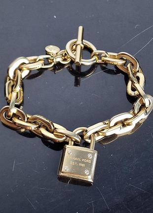 Оригинал! массивный брендовый браслет-цепь michael kors с замочком