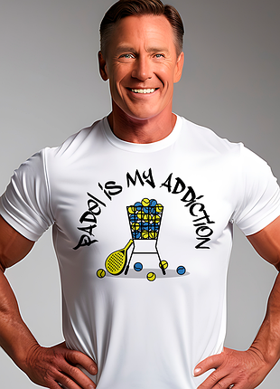 Футболка с принтом игры padel (падал-тенис) "padel ai my addiction" push it